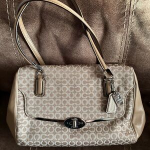 Coach Madison Op Art Needlepont Satchel